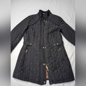 Elegant Black Quilted Bomber Jacket